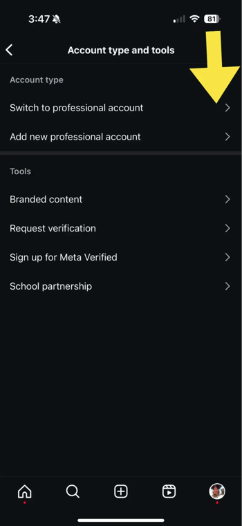 switching to a professional account unlocks insights on instagram